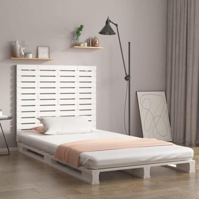 Hoofdbord wandmontage 96x3x91,5 cm massief grenenhout wit