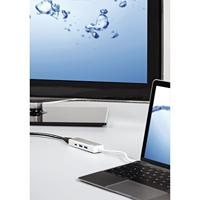 Hama USB 3.1 Type-C Hub, 3-voudig, met HDMI-poort (2x USB-A, 1x USB-C, 5 Gbit/s Super-Speed, 4K Ultra HD, voor PC/Mac/Laptop/Tablet m. USB-C/Thunderbolt 3, aluminium) externe USB-verdeler, - thumbnail
