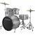 Ludwig Accent Fuse Silver Foil 5-delig drumstel inclusief hardware en bekkens Ludwig Accent Fuse Silver Foil 5-delig drumstel inclusief hardware en bekkens