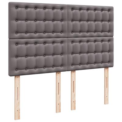 Boxspring met matras kunstleer grijs 140x190 cm