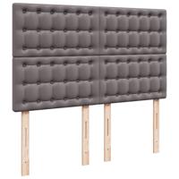 Boxspring met matras kunstleer grijs 140x190 cm - thumbnail