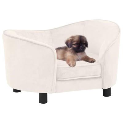 VidaXL Hondenbank 69x49x40 cm pluche crèmekleurig