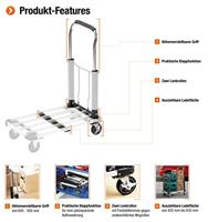 MEISTER aluminium vouwplatformwagen 150kg - thumbnail