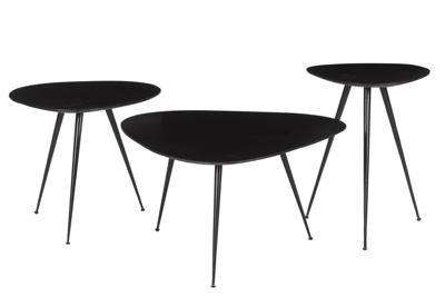 Brix Organische Salontafel 'Loua' Set van 3 stuks, kleur Zwart