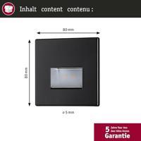 Paulmann 93094 Wand EBL Edge LED-wandinbouwlamp LED 1.40 W Zwart (mat) - thumbnail
