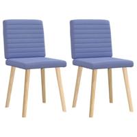 Eetkamerstoelen 2 st stof jeansblauw - thumbnail