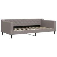 Slaapbank met matras 100x200 cm stof taupe - thumbnail