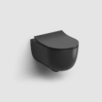 Wandcloset Clou Hammock Randloos 49cm Inclusief Zitting Met Deksel OnePack Mat Zwart - thumbnail