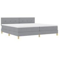 Boxspringbed met matras en LED stof lichtgrijs 200x200 cm - thumbnail