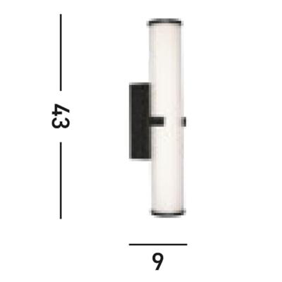 Searchlight Badkamer wandlampClamp 43cm zwart - 63125-1BK