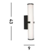 Searchlight Badkamer wandlampClamp 43cm zwart - 63125-1BK - thumbnail