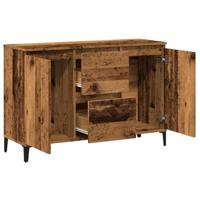 Dressoir 102x35x70 cm bewerkt hout oud houtkleurig - thumbnail