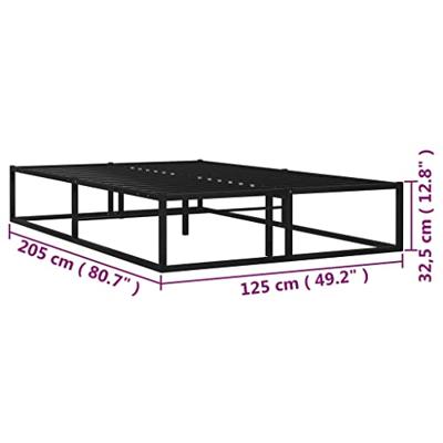Bedframe metaal zwart 120x200 cm