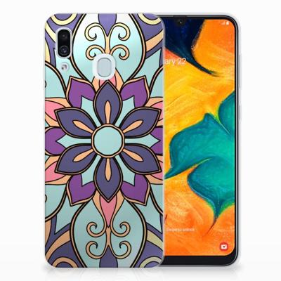 Samsung Galaxy A30 | TPU Case | Purple Flower