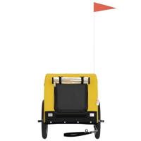 VidaXL Hondenfietstrailer oxford stof en ijzer geel en zwart - thumbnail