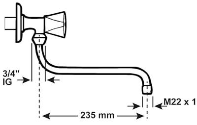 Cornat Zwenkuitloop Wandkraan S-Vorm 250Mm - TEC3510021