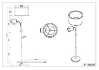 Trio Design schemerlampBurton met leeslamp - 411400232 - thumbnail