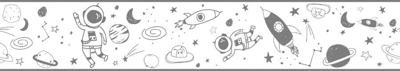 Noordwand Kids Walls Behangrand outerspace met astronauten, raketten en planeten - 45851