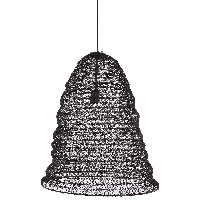 Landelijke Hanglamp Floriano 51cm 1 Lichts Mat Zwart - thumbnail