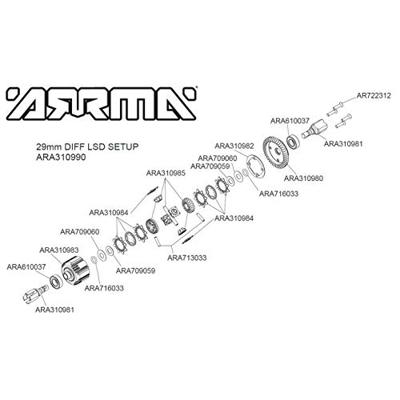 Arrma - Active F/R Diff Set, GP4 5mm 10k (ARA310990)