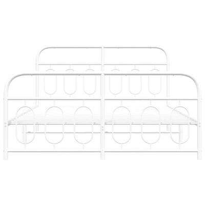 Bedframe met hoofd- en voeteneinde metaal wit 150x200 cm