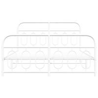 Bedframe met hoofd- en voeteneinde metaal wit 150x200 cm - thumbnail