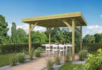 Prieel Modern middel 365x365 cm- Plat dak- Geïmpregneerd vurenhout- Tuindeco - thumbnail