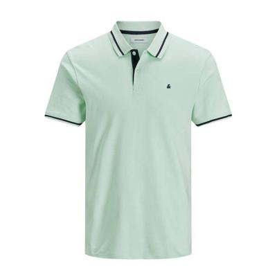 JACK & JONES ESSENTIALS regular fit polo met contrastbies mintgroen JACK & JONES ESSENTIALS regular fit polo met contrastbies mintgroen