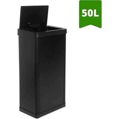 QLT Push Prullenbak met Drukdeksel - 50 Liter - Zwart