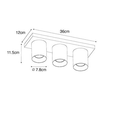 QAZQA Moderne plafondspot zwart 3-lichts - Tubo