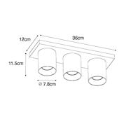 QAZQA Moderne plafondspot zwart 3-lichts - Tubo - thumbnail