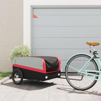 Fietstrailer 45 kg ijzer zwart en rood - thumbnail