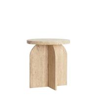 Light & Living Bijzettafel 'Otinia' Travertin, 48cm hoog, kleur Zand - thumbnail