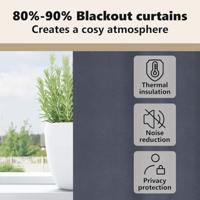 VidaXL Zwart-out gordijnen met ringen 2 pcs antraciet 245 x 140 cm - thumbnail