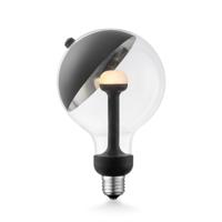 Design LED Lichtbron Move Me - Zwart/Zilver - G120 Sphere LED lamp - 12/12/18.6cm - Met verstelbare diffuser via magneet - geschikt voor E27 fitting - Dimbaar - 5W 400lm 2700K - warm wit licht - thumbnail