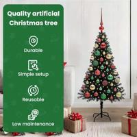 VidaXL Kerstboom met 150 led met standaard zwart 120 cm pvc - thumbnail