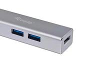 Equip 128958 usb-c to 4-port usb 3.0 hubs, usb 3.2 gen 1 type-c, type-a, 5000 mbit/s, silver - thumbnail