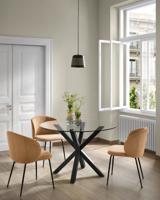 Kave Home Ronde Eettafel 'Argo' Ø119cm, kleur Zwart/Glas - thumbnail