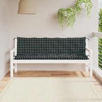 VidaXL Tuinbankkussens 2 st oxford stof ruitpatroon zwart - thumbnail