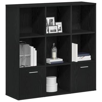 Boekenkast 98x29x97,5 cm bewerkt hout zwart eikenkleur
