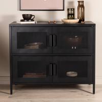 Nohr Dressoir 'Raeanne' 90cm, Metaal, kleur Zwart - thumbnail