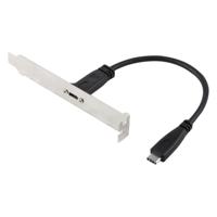 20cm paneel beugel Header USB-C / Type-C Female naar mannelijke uitbreiding draad Connector kabel snoer - thumbnail
