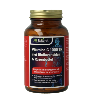 All Natural Vitamine C 1000 met bioflavonoiden & rozenbottel 100 Tabletten