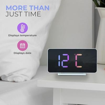 Slim-line Digitale Wekker - Dual Alarmklok - Groot Meerkleurig Display - USB Poort (HCG024) Slim-line Digitale Wekker - Dual Alarmklok - Groot Meerkleurig Display - USB Poort (HCG024)