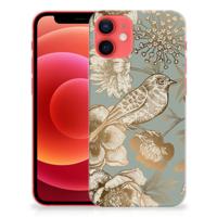 TPU Case voor iPhone 12 Mini Vintage Bird Flowers - thumbnail