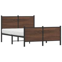 Bedframe zonder matras metaal bruin eikenkleurig 137x190 cm - thumbnail