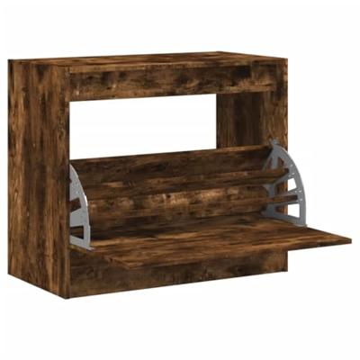 VidaXL Schoenenkast 80x42x69 cm bewerkt hout gerookt eikenkleurig VidaXL Schoenenkast 80x42x69 cm bewerkt hout gerookt eikenkleurig