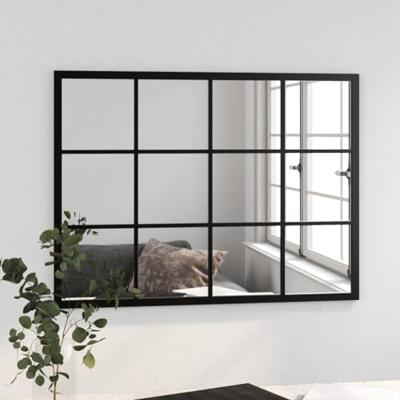 VidaXL Wandspiegel 80x60 cm metaal zwart VidaXL Wandspiegel 80x60 cm metaal zwart