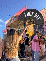 Houten waaier XXL - Fuck Off - thumbnail