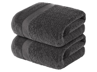 LIVARNO home 2 handdoeken 50 x 100 cm (Donkergrijs)